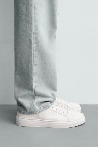 LEATHER TRAINERS - White by Zara - Image 0