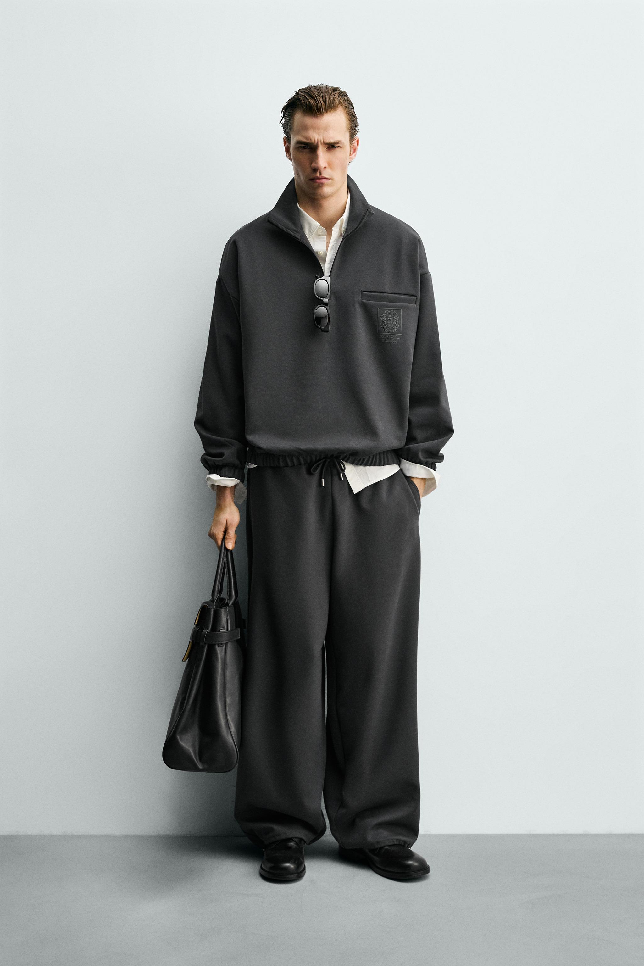 PRINTED SHIELD SWEATSHIRT - Anthracite grey | ZARA Canada