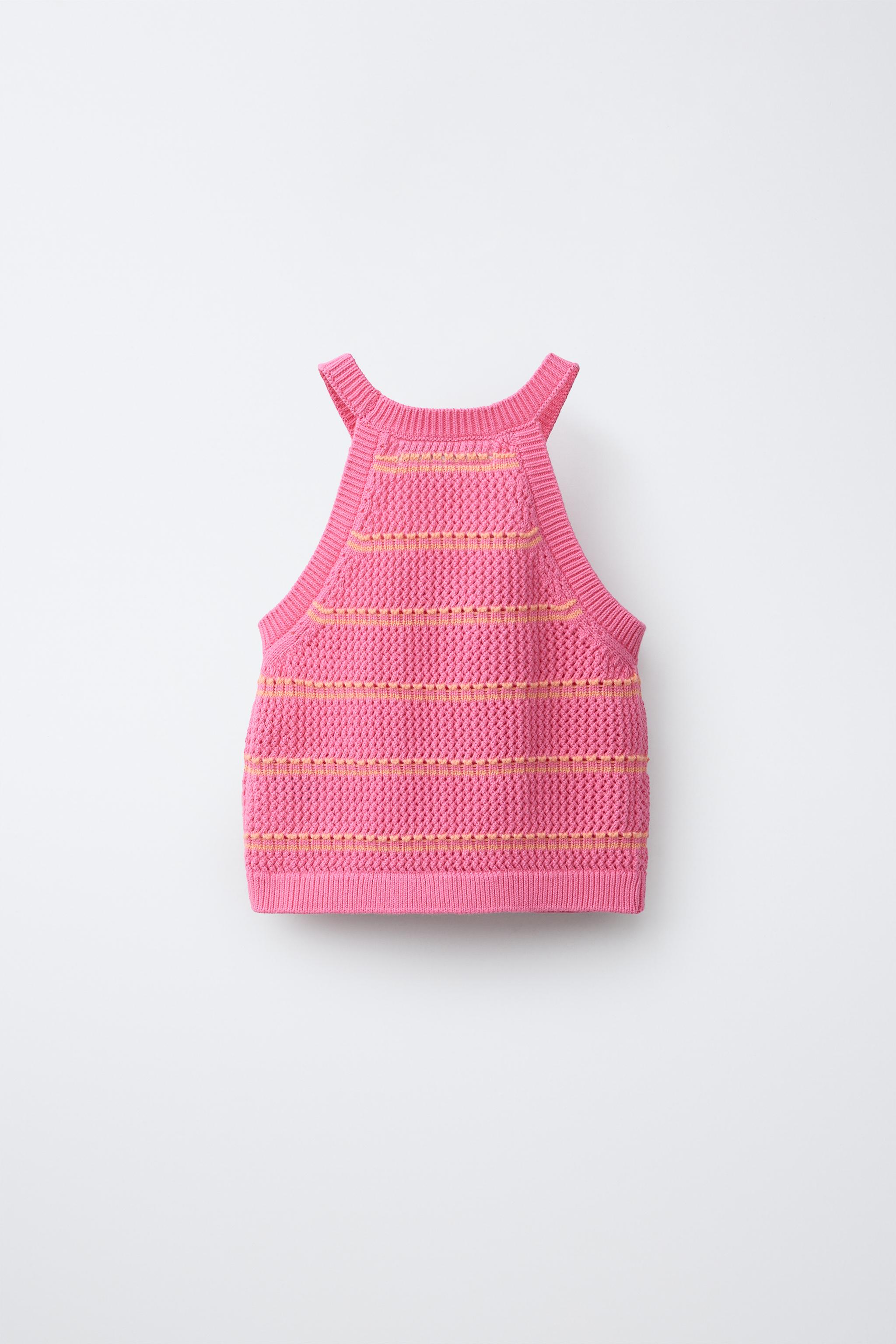 LEMON CROCHET KNIT TOP