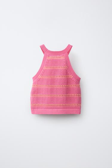 TOP EN CROCHET CITRON - Rose de Zara - Image 1