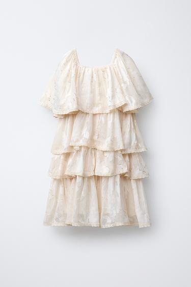 RUFFLED DRESS - Ecru by Zara - Image 1