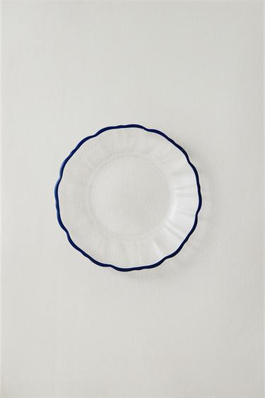 Zaras GLASASSIETT MED KANT - Blå