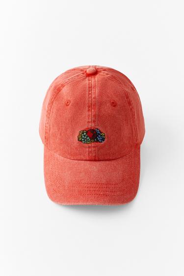 FRUIT OF THE LOOM™ EMBROIDERED TWILL CAP — Orange 1
