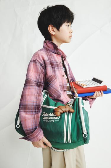 WASHED EFFECT CHECK OVERSHIRT - Mid-pink by Zara