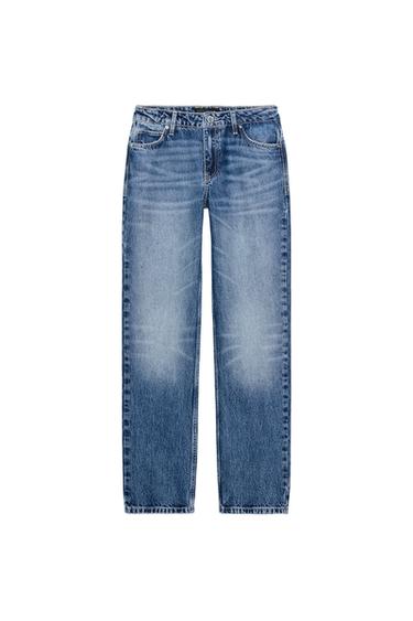 JEANS Z1975 DROITS TAILLE BASSE LONGUEUR MAXI - Bleu de Zara