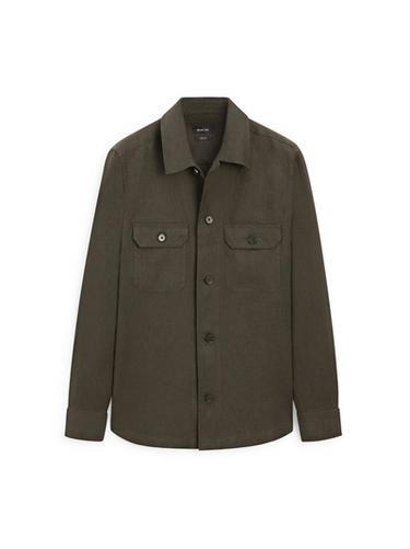 Zara Total look linen overshirt with pockets - Dark green
