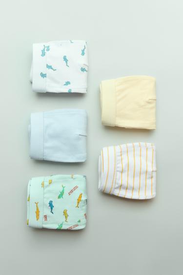 3-6 YEARS/ FIVE-PACK OF SHARK PRINT BOXERS - Multicoloured by Zara