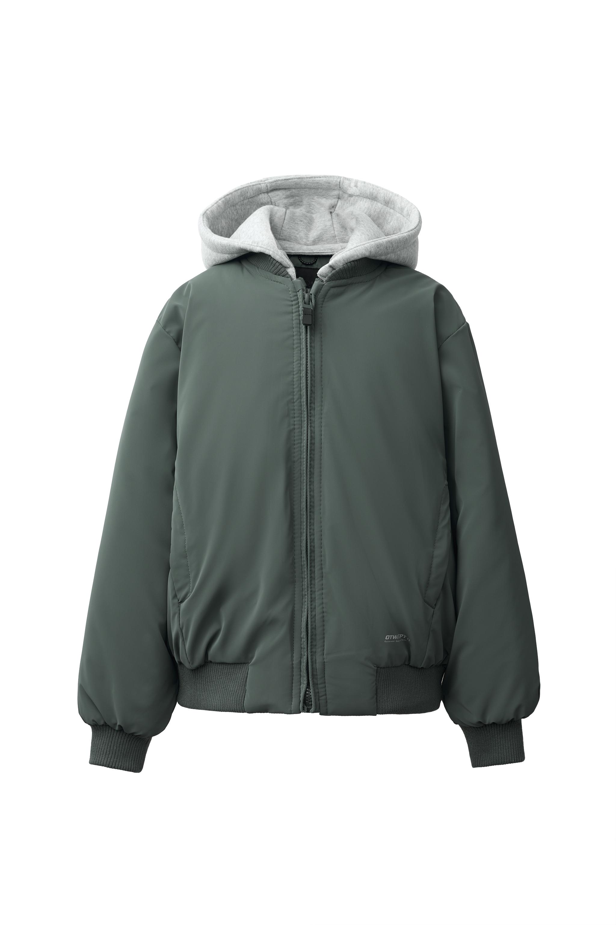ラバー加工ボンバージャケット フード付き - カーキ | ZARA Japan / 日本