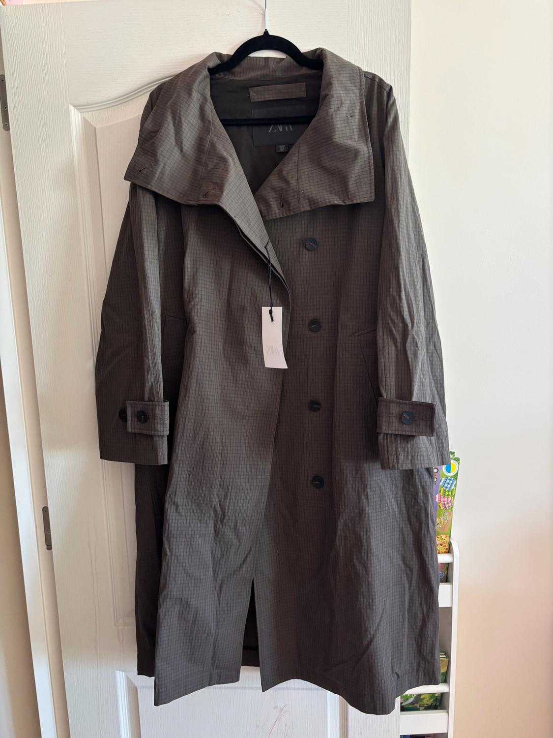 ZW COLLECTION OVERSIZE CHECK TRENCH COAT - Image 4