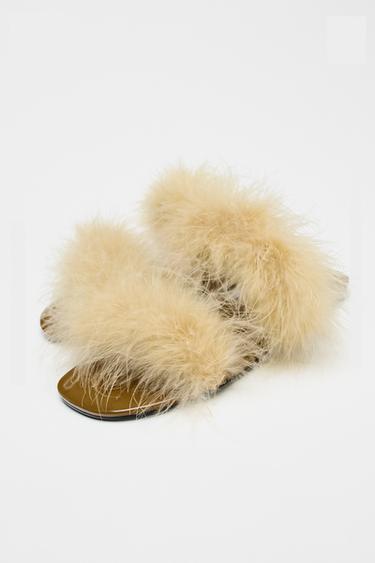 SANDALES BRIDES PLUMES - Jaune de Zara - Image 5