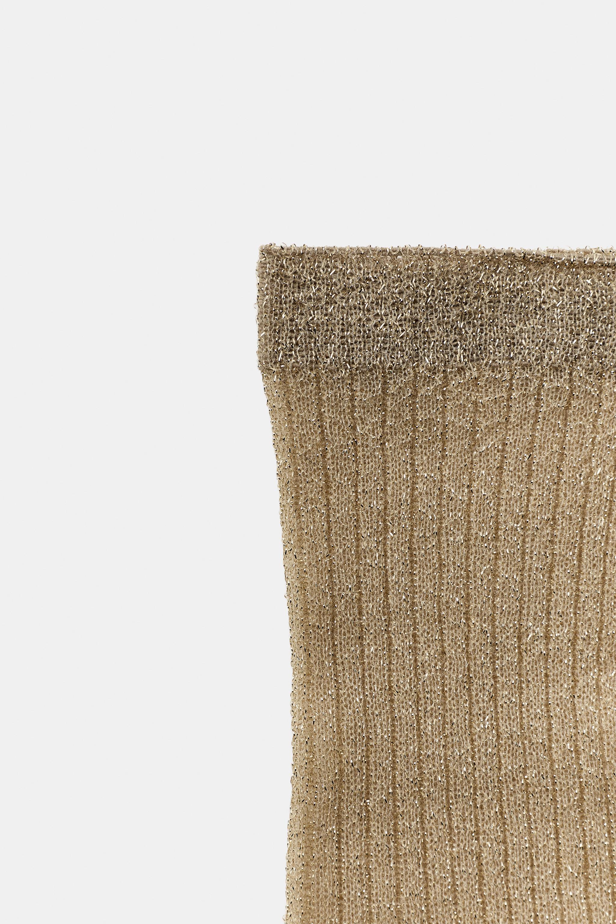 CHAUSSETTES CANNELÉES FIL MÉTALLISÉ