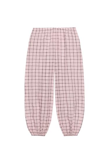 מכנסיים דמויי חצאית משובצים ZW COLLECTION - ורוד של Zara
