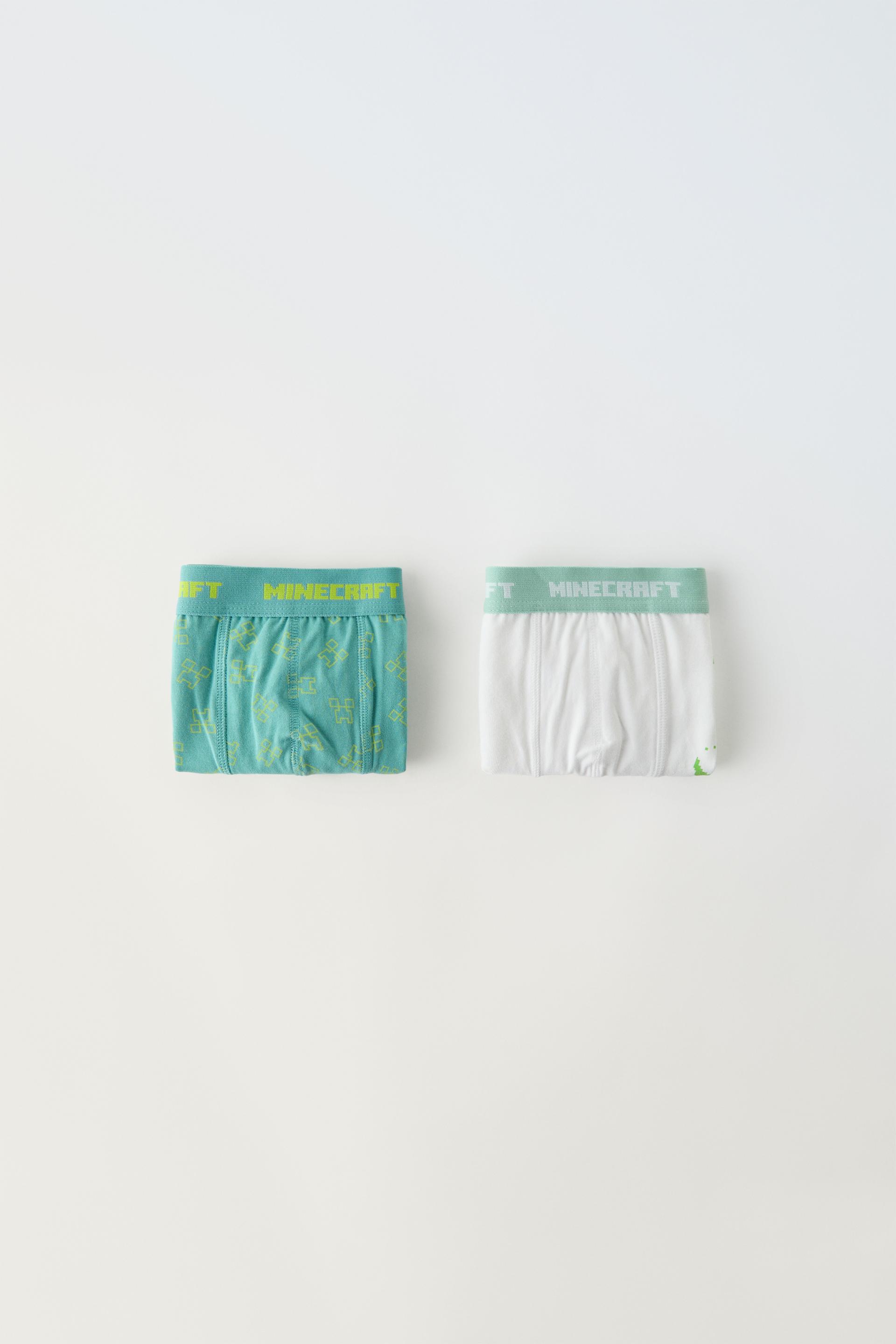 6-14 YEARS/ PACK OF TWO MINECRAFT © MOJANG AB. ™ BOXERS - Turquoise