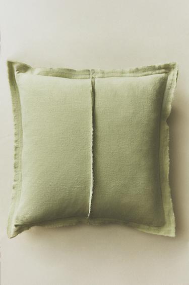 FRINGED CUSHION COVER - Mid-green by Zara - Image 5