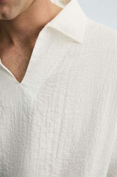 TEXTURED POLO SHIRT - White by Zara - Image 5