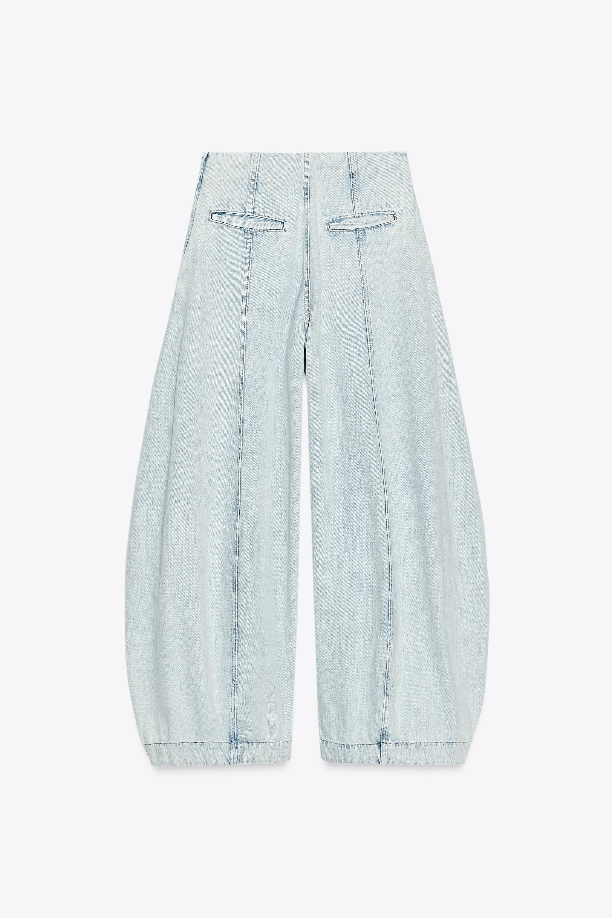 ねらど ZARA NEW WOMAN ZW WASHED HIGH-WAISTED BALLOON JEANS PANT LT