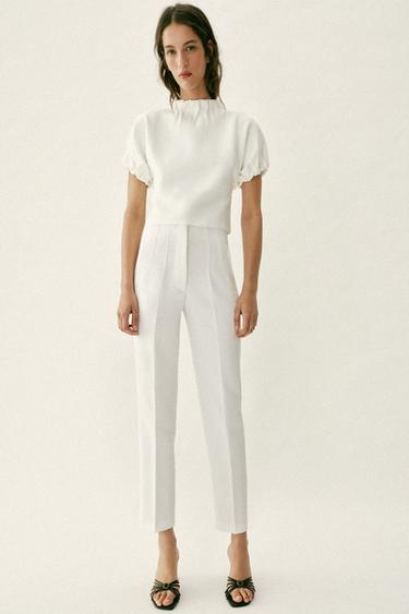 GATHERED KNIT TOP - White by Zara