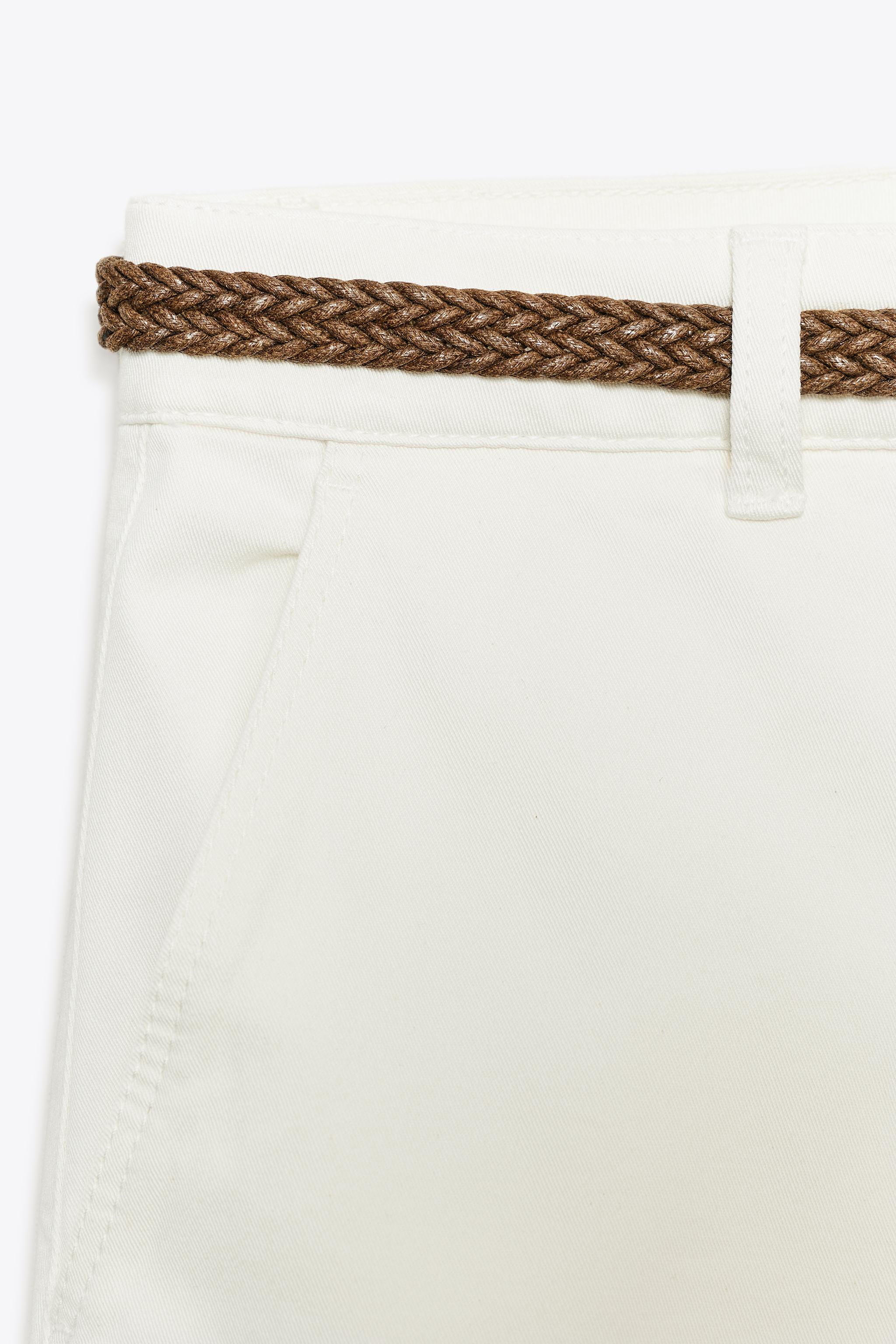 BRAIDED BELTED CHINO PANTS
