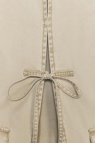 WASHED-EFFECT WAISTCOAT TOP - camel by Zara - Image 3