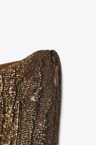 ZW COLLECTION BEADED SKIRT - Golden by Zara - Image 9