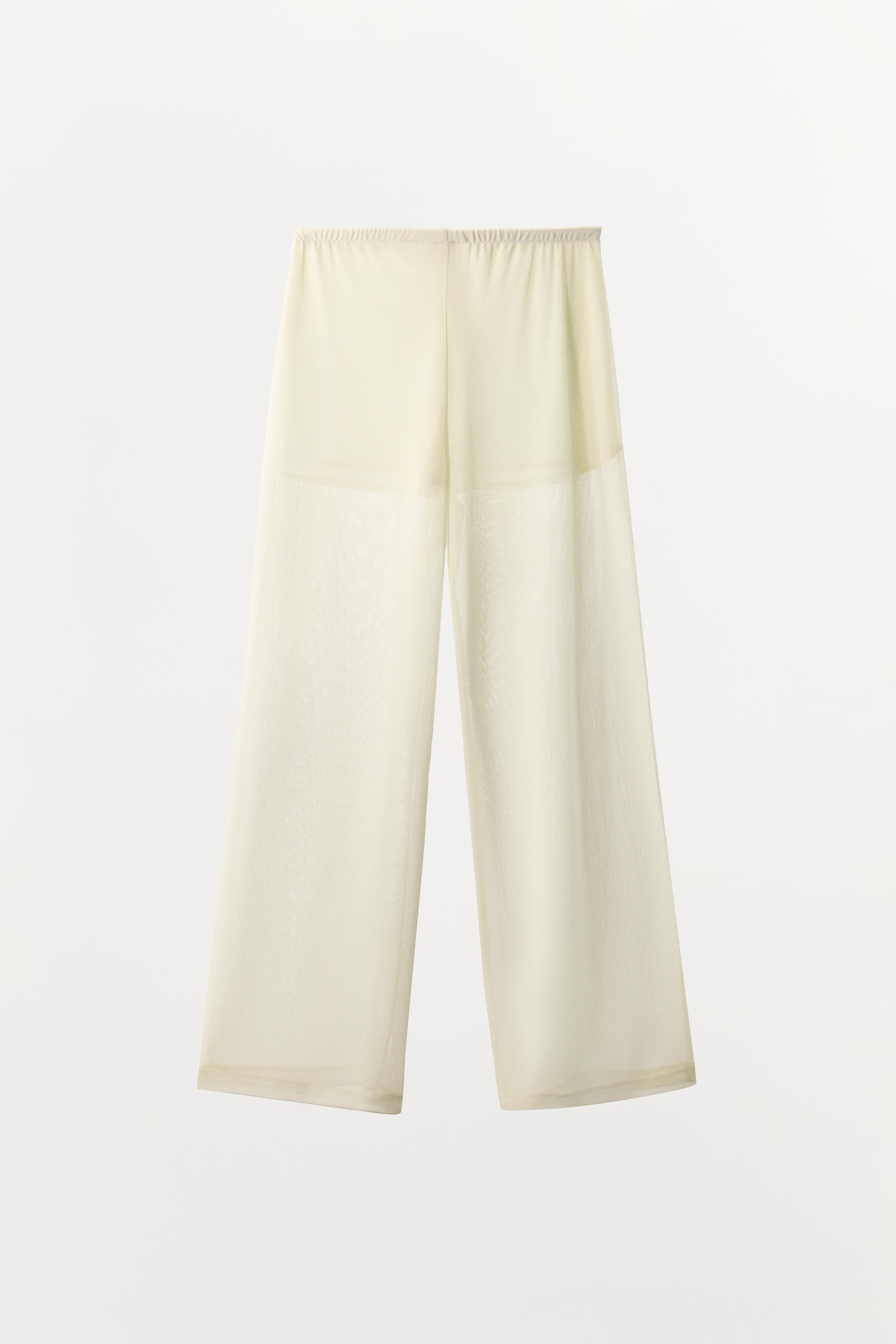 Женские брюки Zara SEMI-SHEER FLOWY PANTS — фото 7