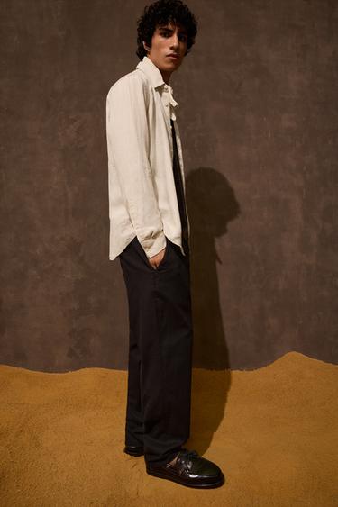 RELAXED-FIT-HOSE AUS BAUMWOLLE UND LEINEN - Schwarz von Zara - Bild 0