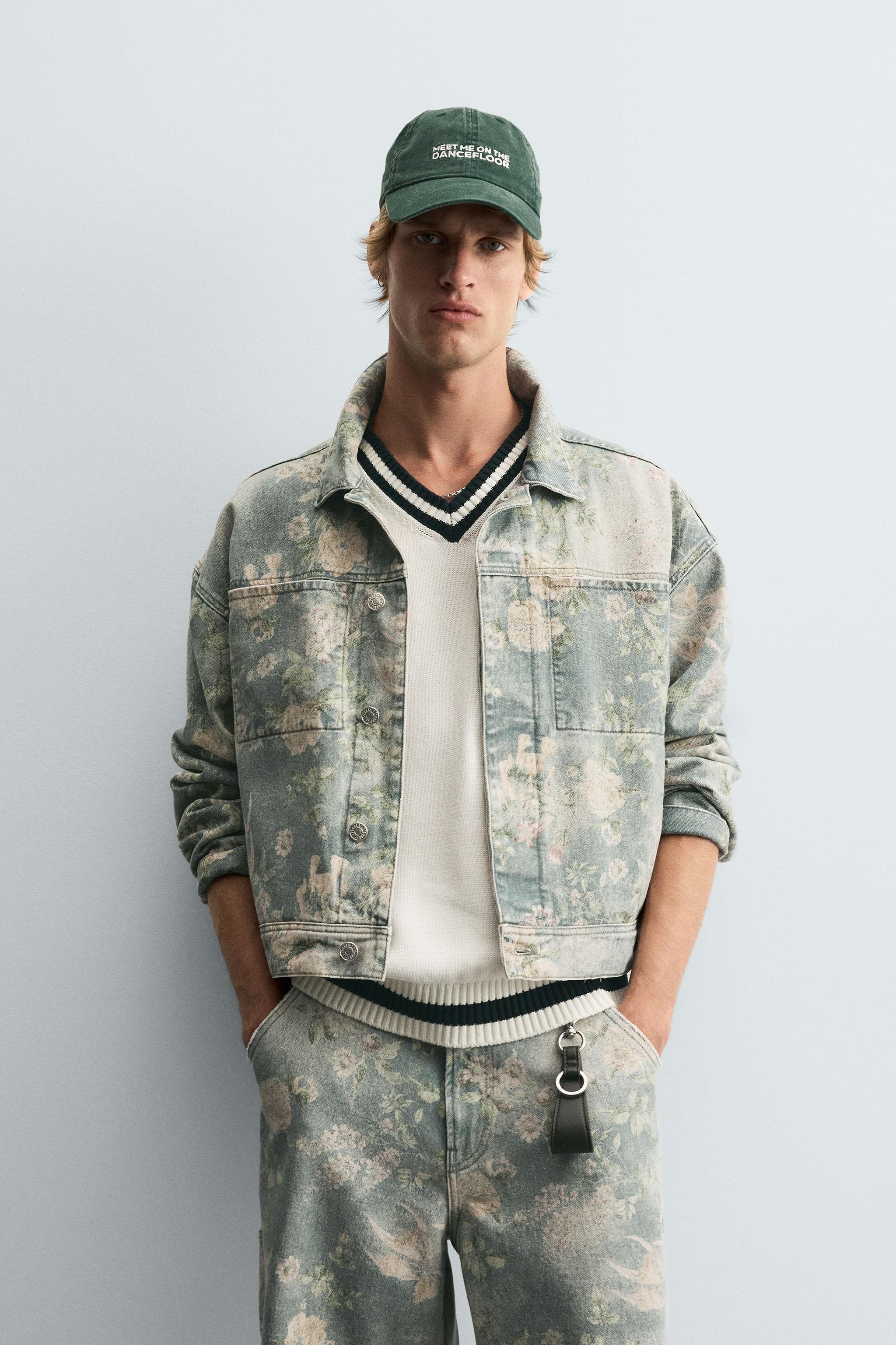 Floral Jacket Denim Jacket Zara Camouflage Jacket Mens BASIC DENIM