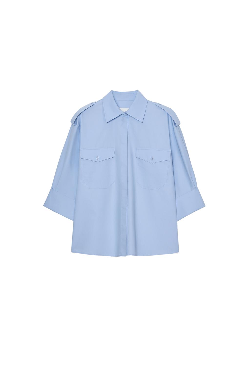 POPLIN SHIRT WITH POCKETS ZW COLLECTION - image 3