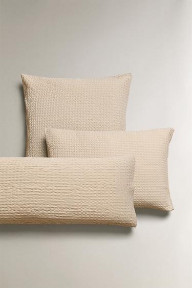 Zara WAFFLE-KNIT PILLOWCASE - Stone