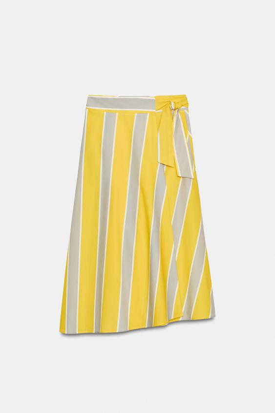 STRIPED PAREO SKIRT - Light yellow by Zara - Image 0