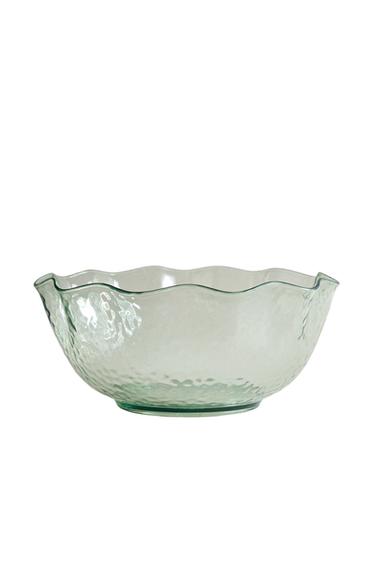 HAMMERED ACRYLIC SALAD BOWL - Green by Zara