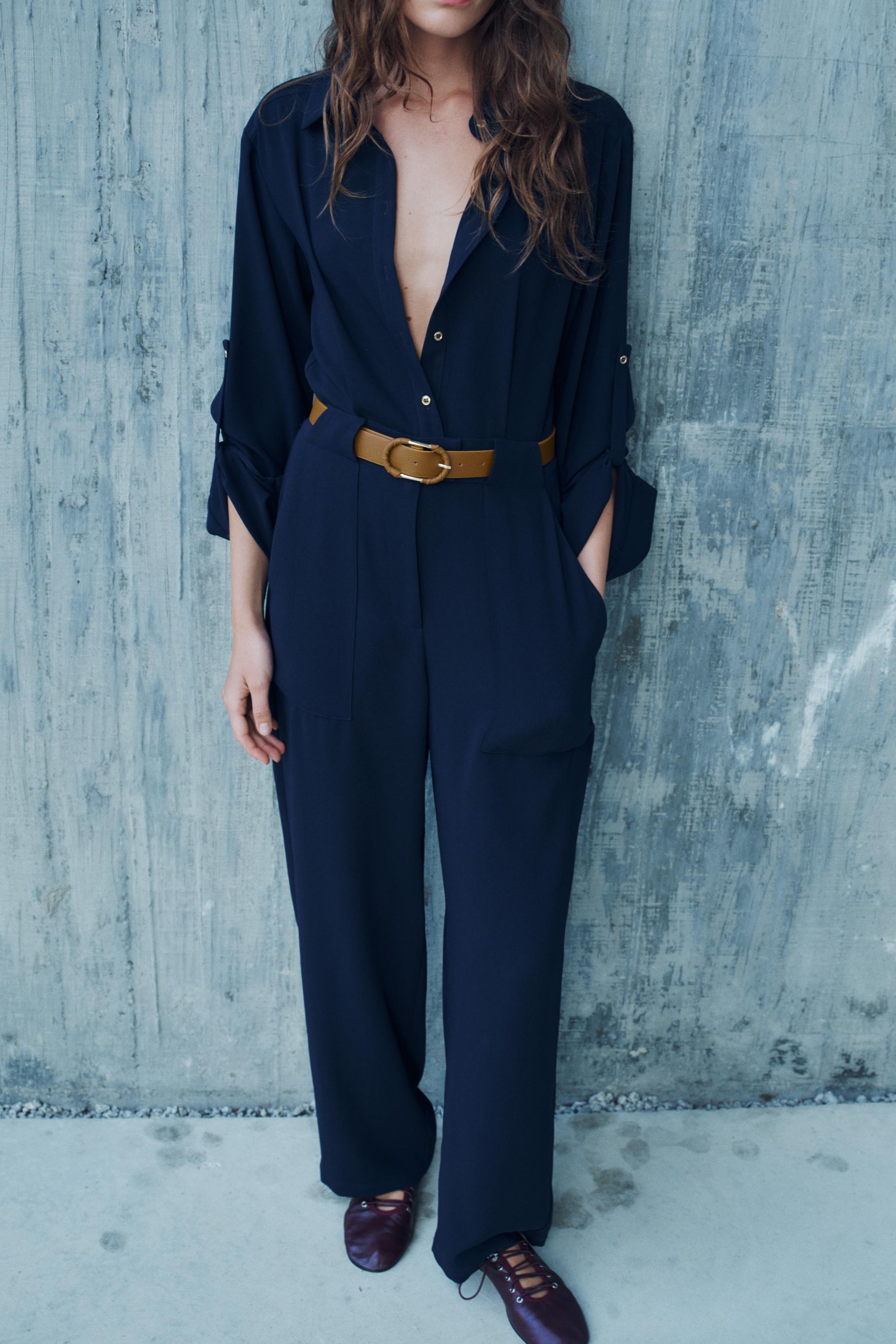 Royal blue jumpsuit zara online