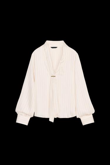 GESTREIFTES HEMD MIT APPLIKATION - 975 von Zara - Bild 0