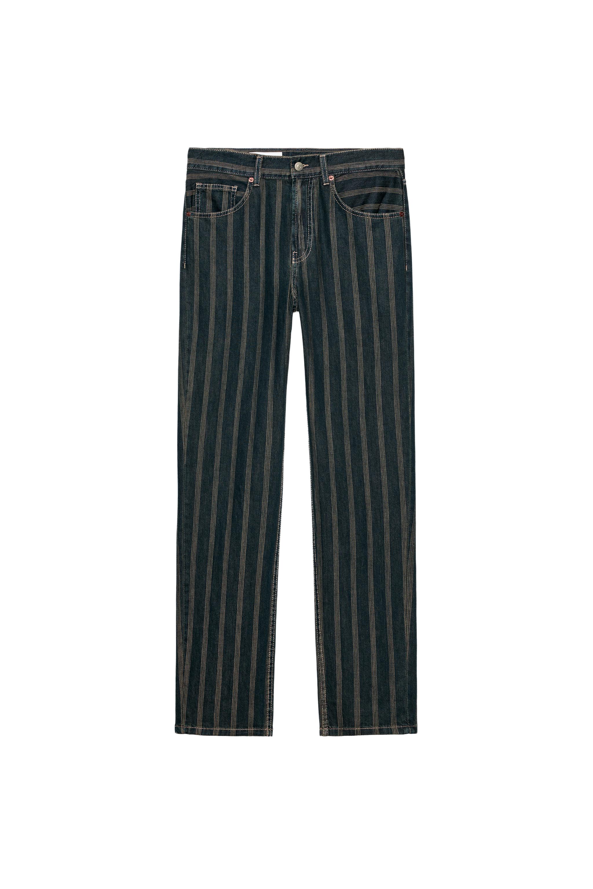 STRAIGHT FIT TIRO MEDIO RAYAS TRF JEANS