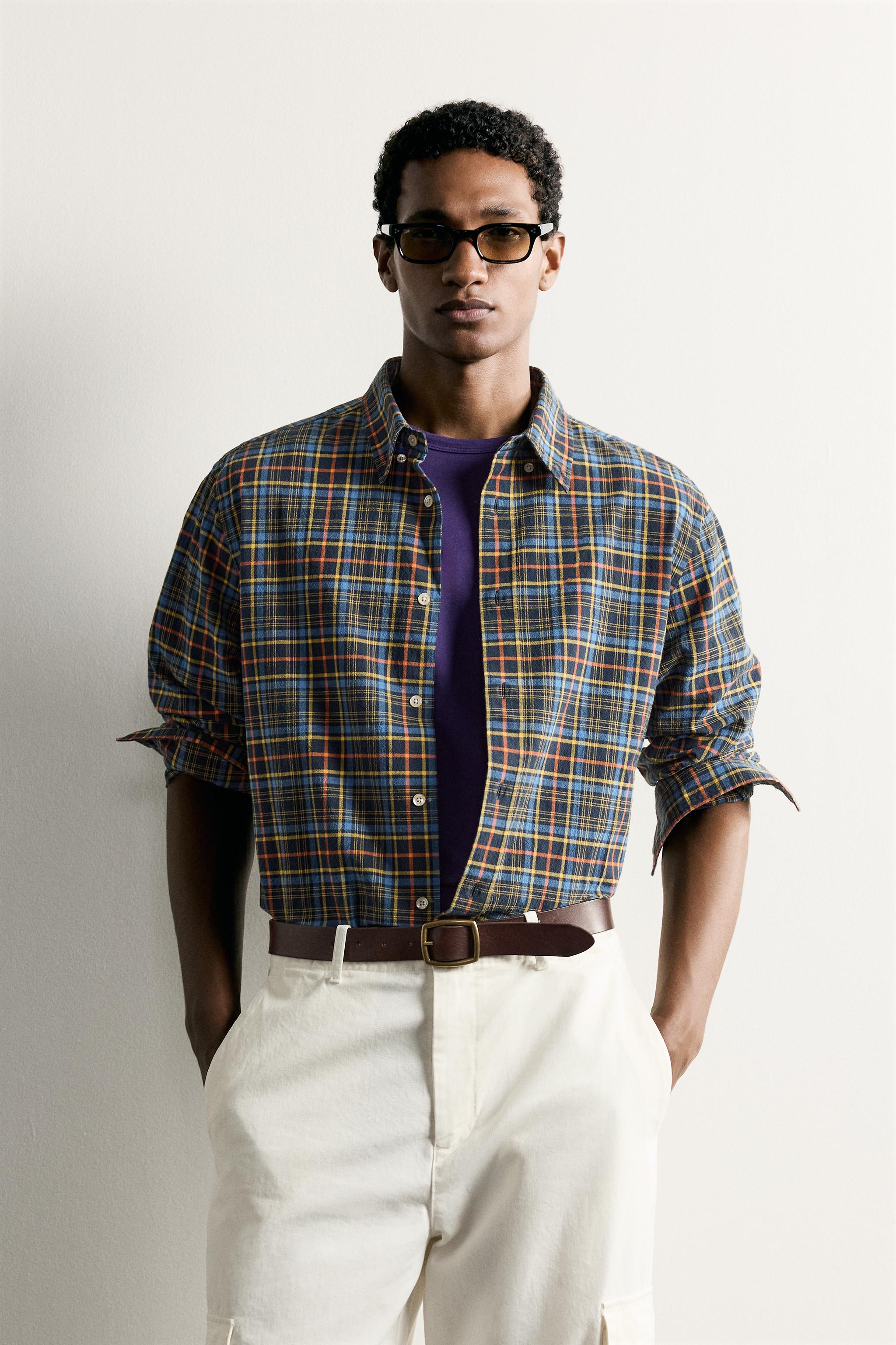 RELAXED FIT PLAID SHIRT