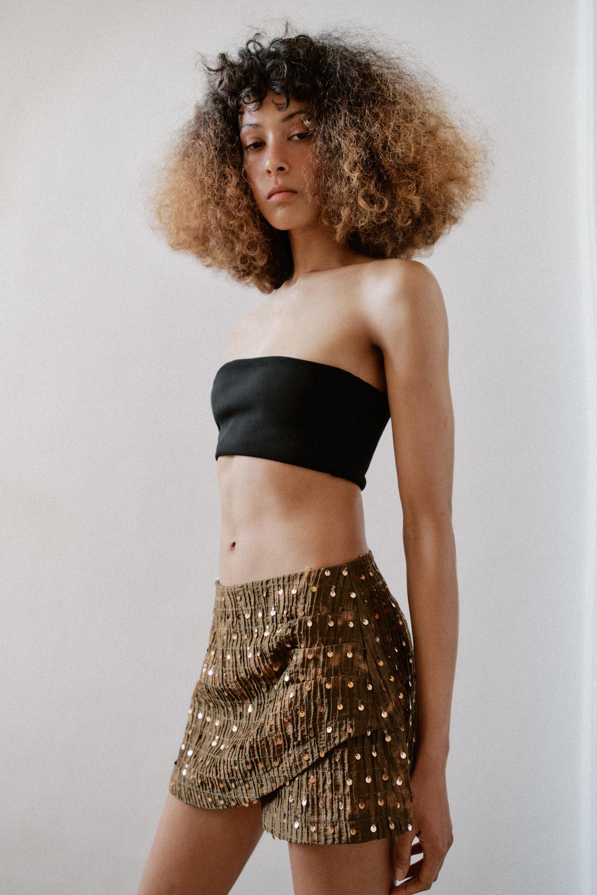 JUPE-PANTALON CROISÉE À PAILLETTES