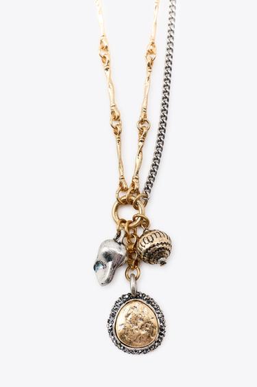 PACK OF 3 CORD, COIN AND CHARM NECKLACES - Gold / Silver by Zara - Image 5