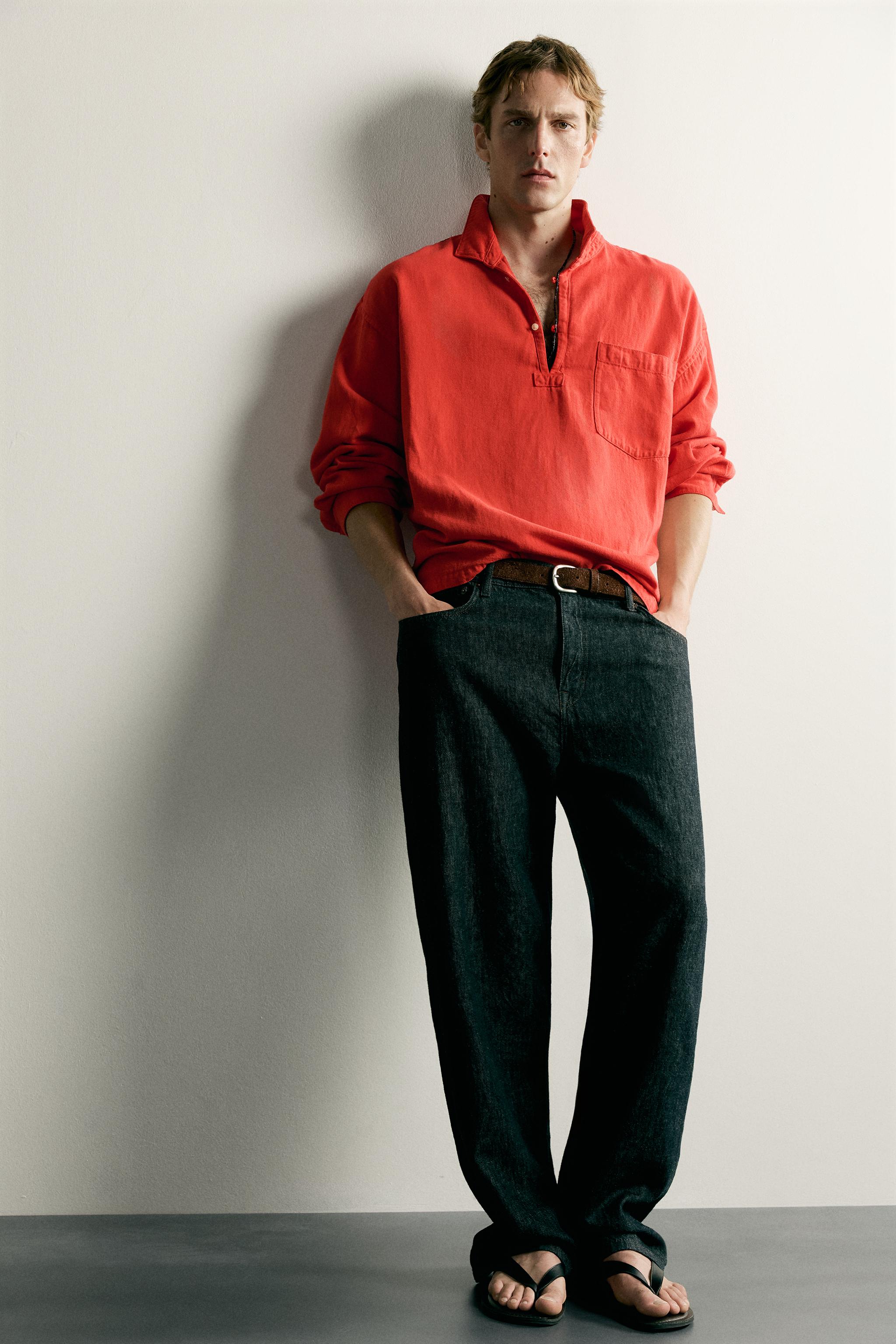 Мужские рубашки Zara RELAXED FIT POLO SHIRT — фото 6