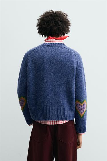 AMANDA LOBOS X ZARA EMBROIDERED RELAXED FIT JUMPER - Ink blue by Zara