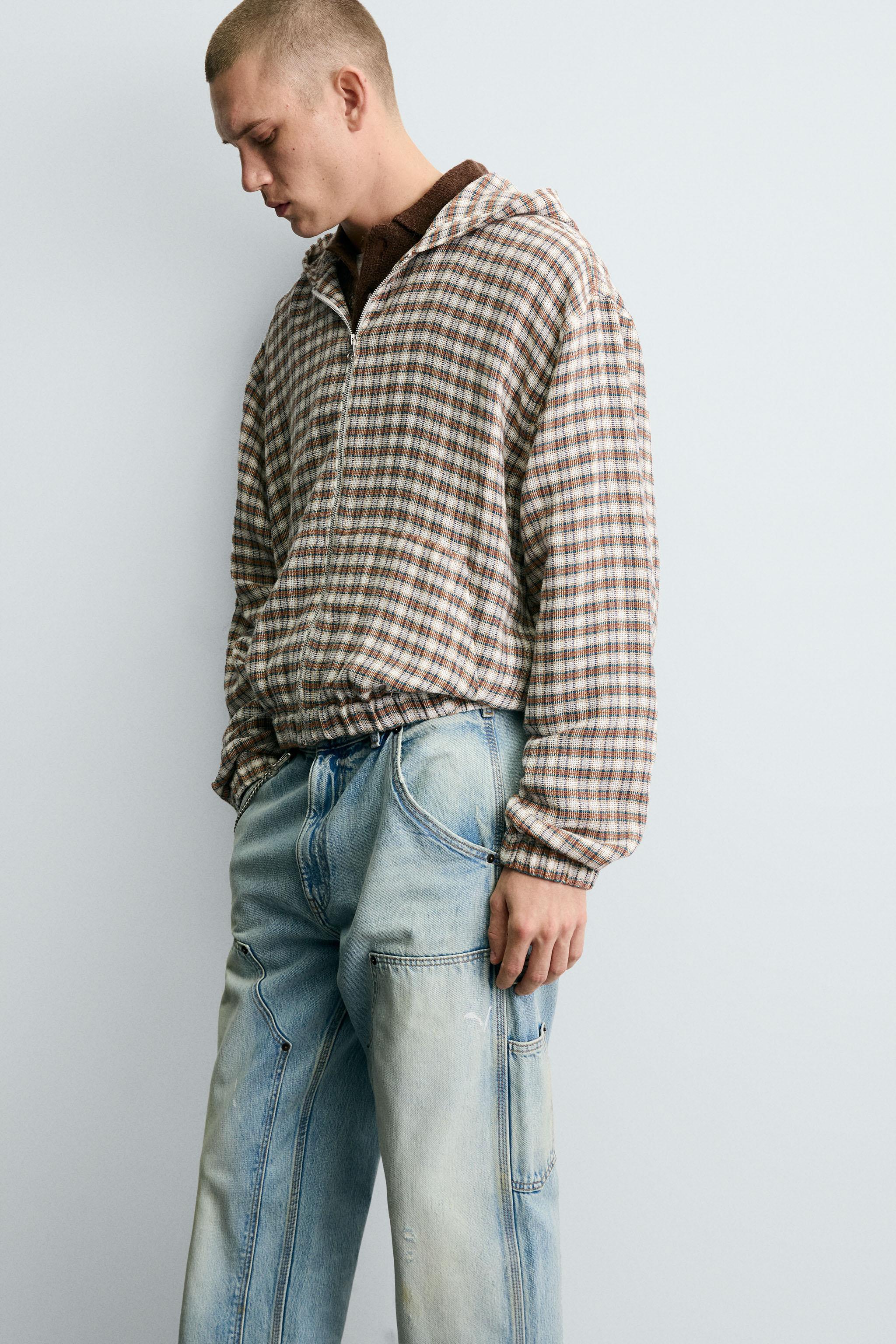 PLAID HOODED OVERSHIRT