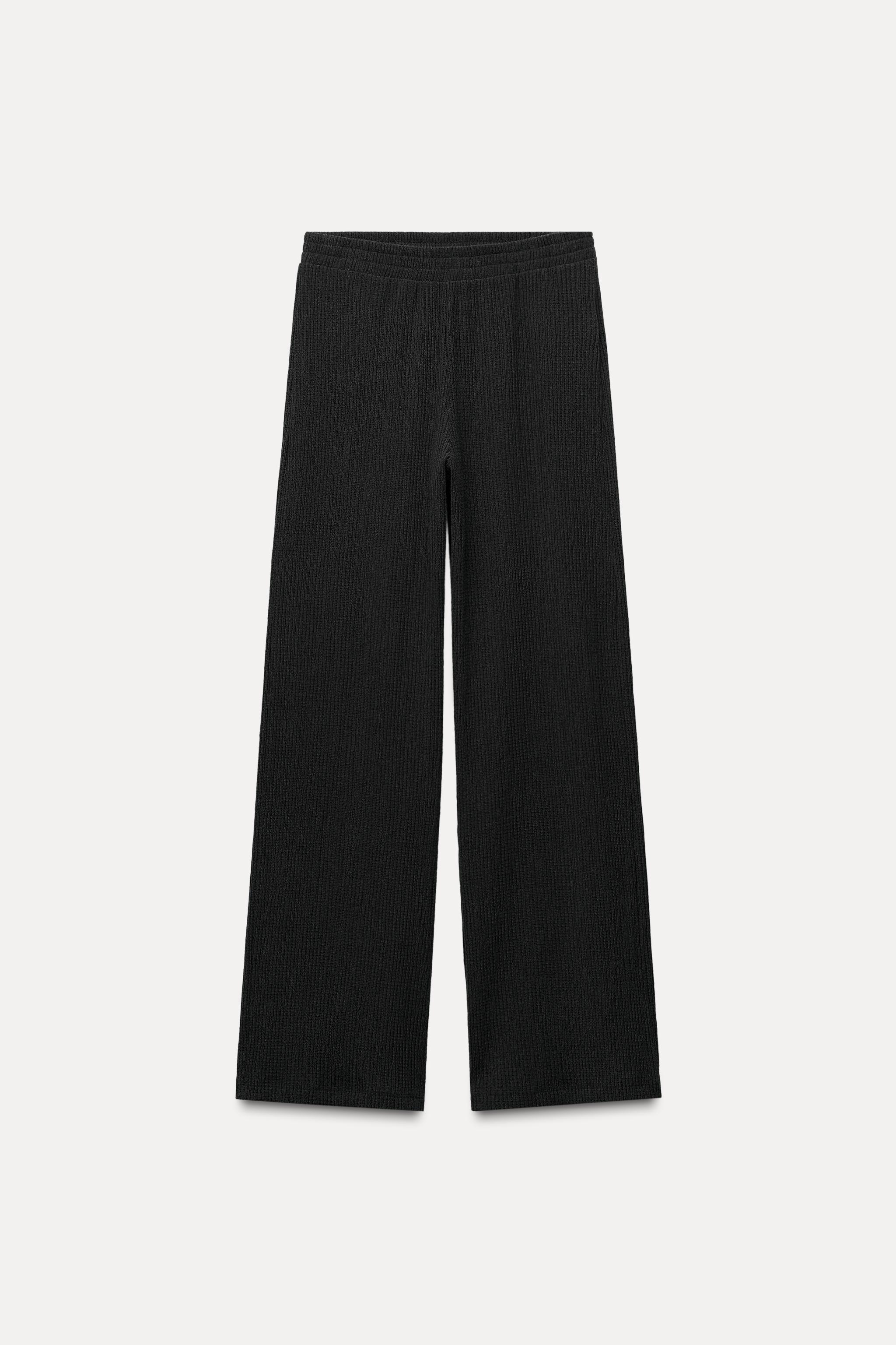 TEXTURED WIDE LEG PANTS - Charcoal gray | ZARA United States