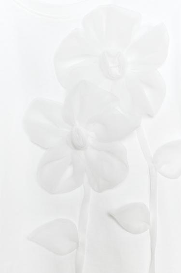 3D FLORAL T-SHIRT - White by Zara - Image 6