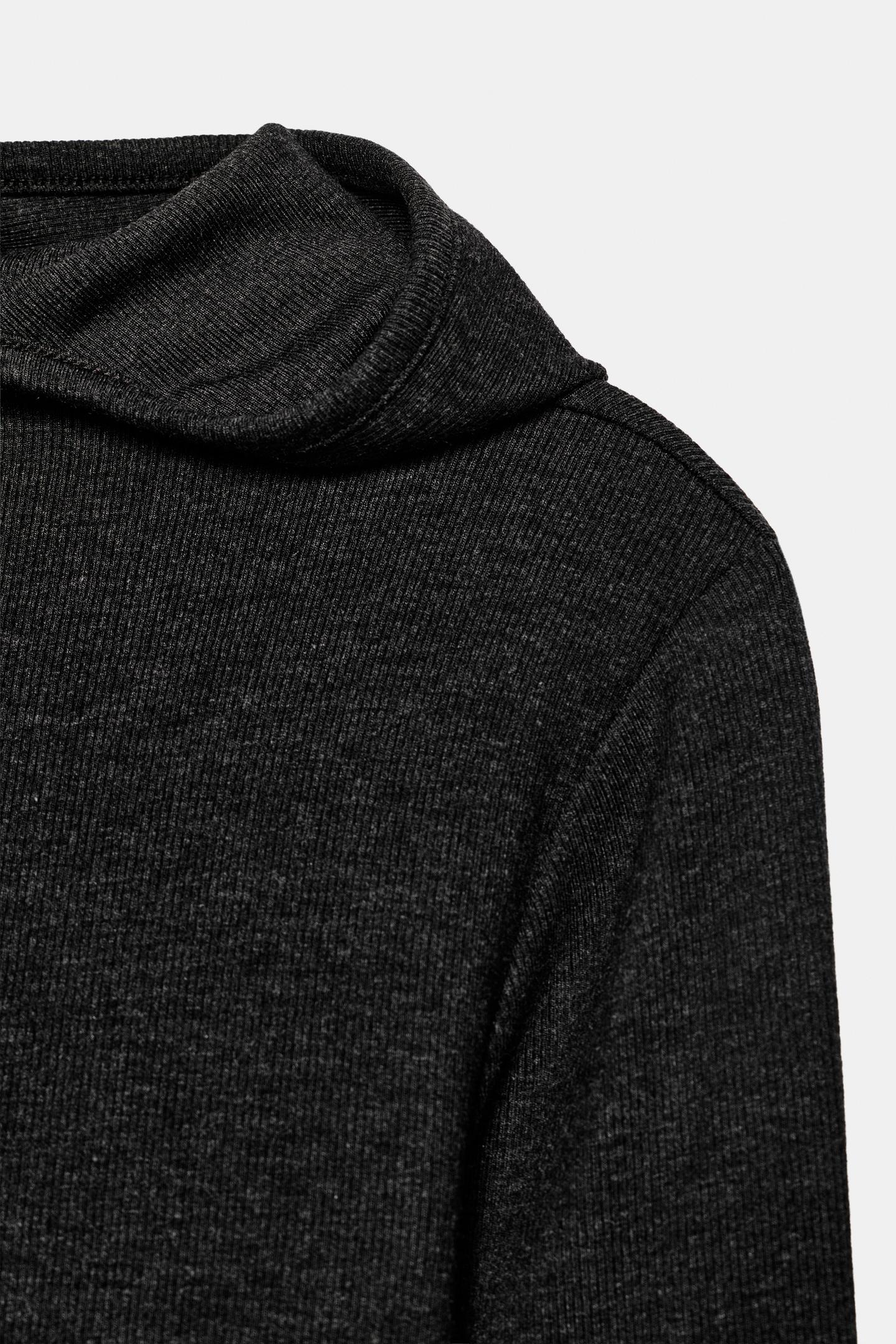 Женское худи Zara Slim T-SHIRT, цвет: Антрацитовый серый — фото 9