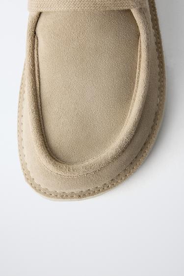 LEATHER LACE-UP SHOES - Sand Brown by Zara - Image 5