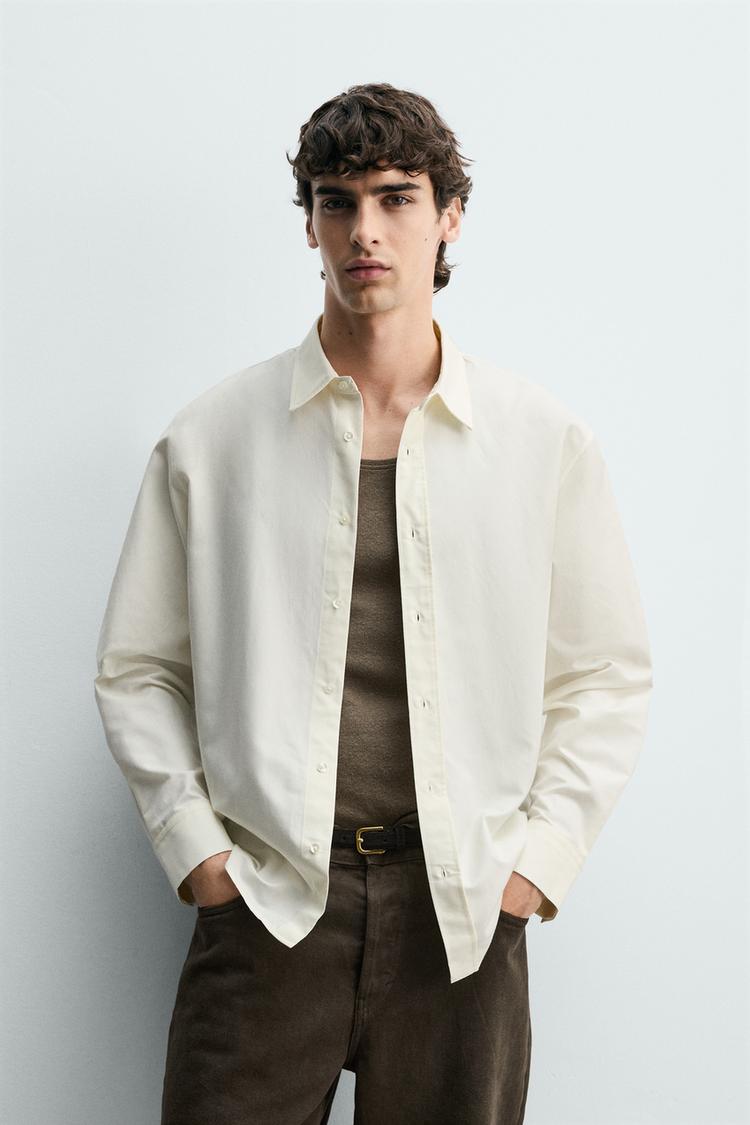 ZARA REGULAR FIT COTTON-SILK SHIRT