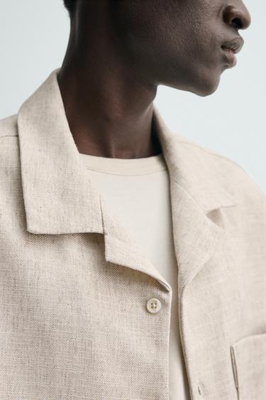 CHEMISE COUPE BOXY STRUCTURÉE - Beige clair de Zara - Image 5