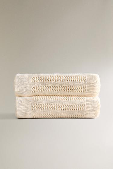 CHILDREN'S OPENWORK COTTON BLANKET - Ecru by Zara - Image 1