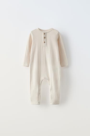 POINTELLE KNIT JUMPSUIT - Light pink by Zara - Image 0