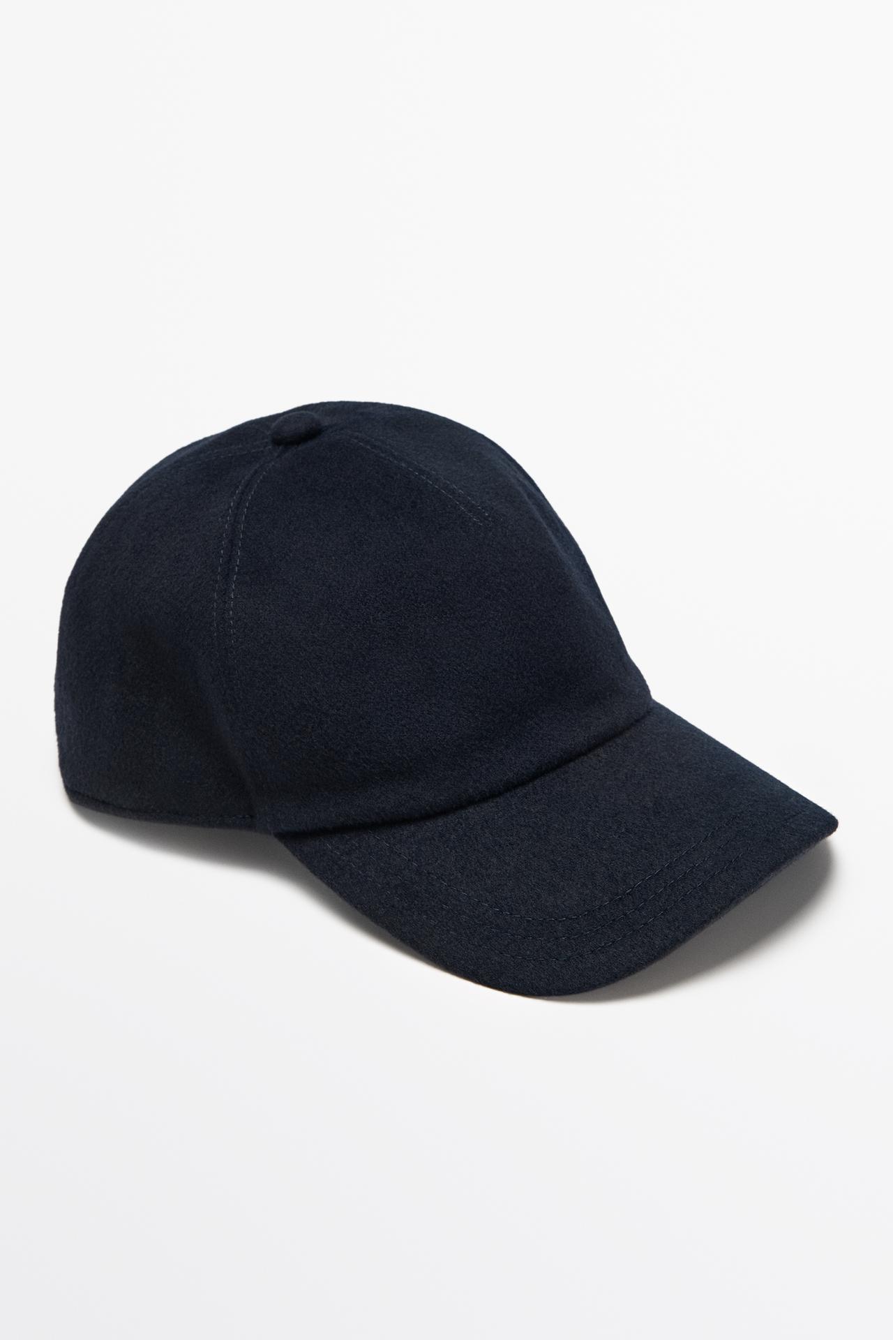Wool blend cap — Navy blue