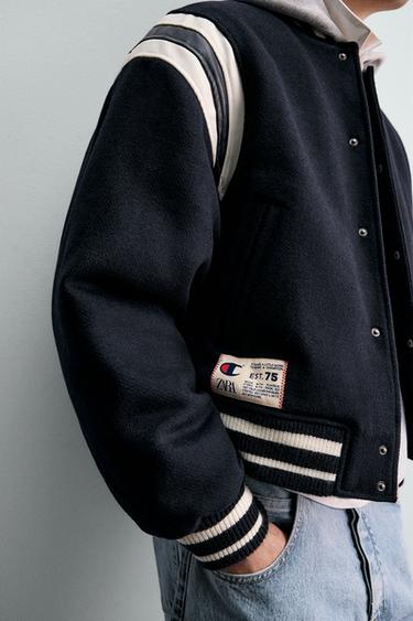 CHAMPION® X ZARA PADDED BOMBER JACKET - Navy blue by Zara - Image 5